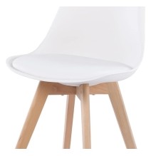 Conjunto Mesa y Sillas Nórdicas:Mesa 100 cm + 4 Sillas Blancas 48 cm x 54 cm x 84 cm – Ideal para Decorar tu Hogar