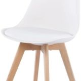Conjunto Mesa y Sillas Nórdicas:Mesa 100 cm + 4 Sillas Blancas 48 cm x 54 cm x 84 cm – Ideal para Decorar tu Hogar