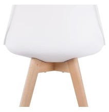 Conjunto Mesa y Sillas Nórdicas:Mesa 100 cm + 4 Sillas Blancas 48 cm x 54 cm x 84 cm – Ideal para Decorar tu Hogar