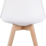 Conjunto Mesa y Sillas Nórdicas:Mesa 100 cm + 4 Sillas Blancas 48 cm x 54 cm x 84 cm – Ideal para Decorar tu Hogar