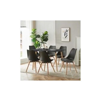 Mesa de Comedor o Cocina de 120 cm Lacada Color Negro 76x120x80 Cm – Alta Resistencia y Durabilidad