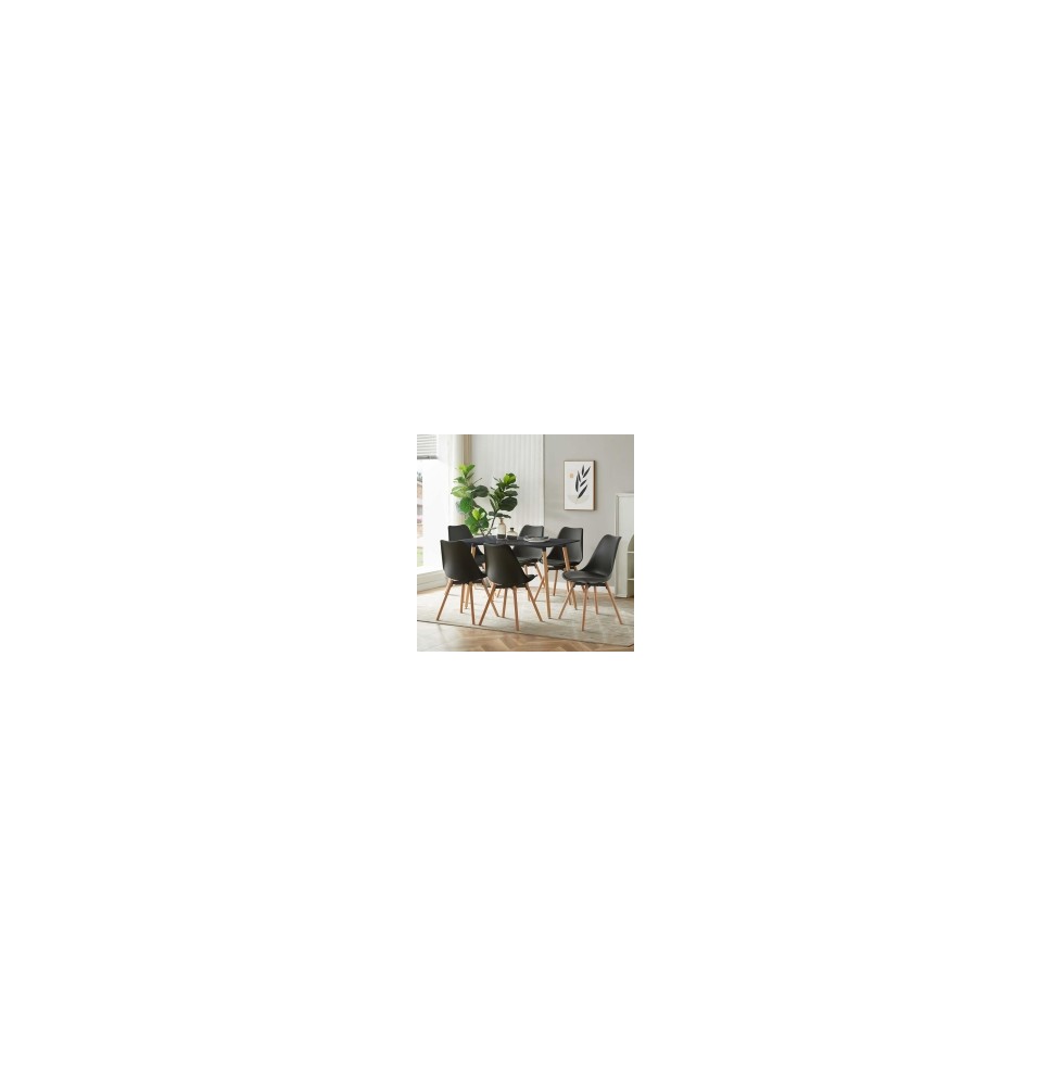 Mesa de Comedor o Cocina de 120 cm Lacada Color Negro 76x120x80 Cm – Alta Resistencia y Durabilidad