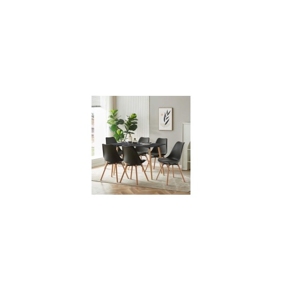 Mesa de Comedor o Cocina de 120 cm Lacada Color Negro 76x120x80 Cm – Alta Resistencia y Durabilidad