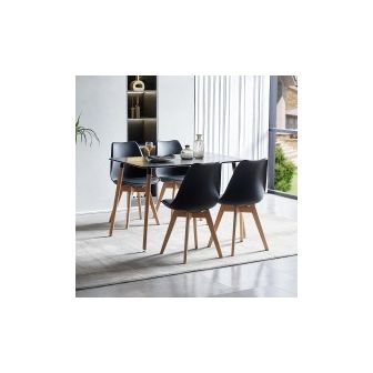 Mesa de Comedor o Cocina de 120 cm Lacada Color Negro 76x120x80 Cm – Alta Resistencia y Durabilidad