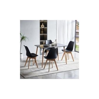 Mesa de Comedor o Cocina de 120 cm Lacada Color Negro 76x120x80 Cm – Alta Resistencia y Durabilidad
