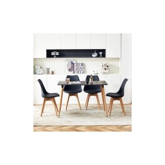 Mesa de Comedor o Cocina de 120 cm Lacada Color Negro 76x120x80 Cm – Alta Resistencia y Durabilidad