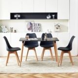 Mesa de Comedor o Cocina de 120 cm Lacada Color Negro 76x120x80 Cm – Alta Resistencia y Durabilidad