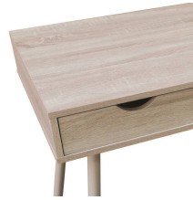 Mesa Escritorio Roble con 3 Cajones y Patas Estilo Escandinavo – Compacta y Funcional, 110x50x75 cm