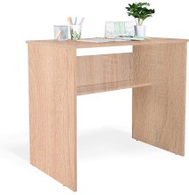 Mesa de Escritorio, Acabada en Cambrian, Mesa para Pc con balda interior, Medidas: 90 cm (Anc) x 49,5 cm (Fon) x 77 cm (Al)