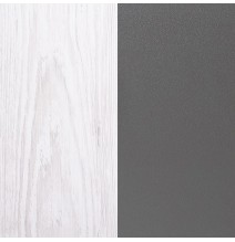 Estantería con Escritorio, Mesa de Ordenador, Acabado en Blanco y Negro, Medidas: 119,6 cm (Largo) x 139,6 cm (Alto) x 34,5 c