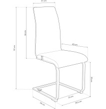 Pack 4 sillas de Comedor, Acabado en símil Piel Color Negro y Madera, Medidas: 44 cm (An) x 57 cm (Lar) x 97 cm (Al)