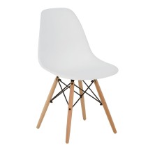 Pack 4 Sillas de Comedor, Sillas Cocinas, Acabado en Blanco y Madera, Medidas: 45 cm (Ancho) x 53 cm (Largo) x 83 cm (Alto)