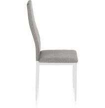 Pack de 6 Sillas Tapizadas para Comedor/Salón – Marengo y Patas Blancas en Aluminio, Dimensiones: 40 cm x 42 cm x 96 Cm
