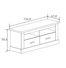 Mueble de Comedor, Mueble Salón, Acabado en Color Cañón, Medidas: 326 cm (Ancho) x 174,7 cm (Alto) x 41,8 cm (Fondo)