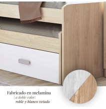 Cama Nido Juvenil Doble con Cajones de Almacenaje – Puccini Andersen, 198.4 cm Largo x 98 cm Ancho x 72 cm Alto
