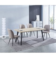 Mesa Comedor Madera Estilo Industrial, Patas metálicas Negras, Medidas 180 cm (Largo) x 90 cm (Ancho) 76 cm (Alto)