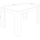 Mesa de Comedor Extensible, Mesa Salón, Robusta, Color Blanco, 138-198 cm (Largo) x 88 cm (Ancho) x 76 cm (Alto)