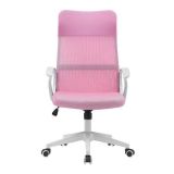 Silla de Oficina Ergonómica con Respaldo en PU Rosa y Tejido