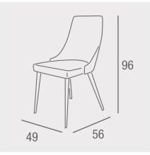 Juego de 4 Sillas Tapizadas en Tela Beige Repelente al Agua con Patas Metálicas en Acabado Madera - Medidas 96x56x40 cm