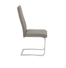 Pack de 4 Sillas Tapizadas en Símil Piel Gris Oscuro con Pata de Tubo Ovalado en Acabado Cromo,Medidas 46x54x110 cm