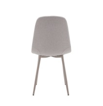 Pack de 4 Sillas con Estructura Tapizada en Tela Beige Claro, Patas Metálicas con Acabado en crema, Medidas 44x53x86 cm