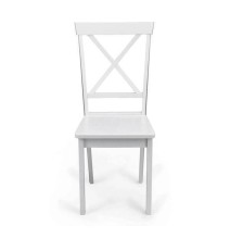 Pack de 2 Sillas de Madera Lacada en Blanco Mate, Diseño Moderno y Elegante, Medidas 42,5x53,94 cm