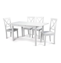 Pack de 2 Sillas de Madera Lacada en Blanco Mate, Diseño Moderno y Elegante, Medidas 42,5x53,94 cm
