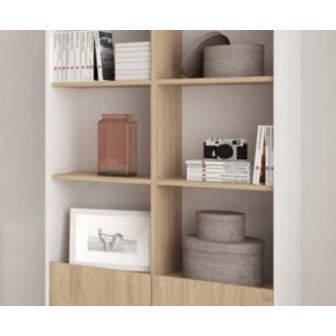 Estantería Decorativa, Librería, Separador Ambientes, Acabado en Roble y Blanco,171 cm (Al) x 80 cm (Anc) x 33,5 cm (Fon)