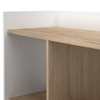 Estantería Decorativa, Librería, Separador Ambientes, Acabado en Roble y Blanco,171 cm (Al) x 80 cm (Anc) x 33,5 cm (Fon)