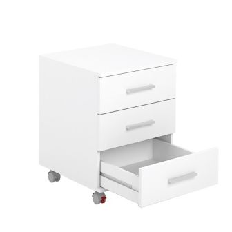 Cajoneras Para escritorio con ruedas 3 Cajones color blanco 58 x 45 x 44 Cm (alto x ancho x fondo)