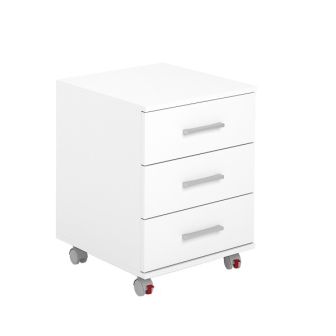 Cajoneras Para escritorio con ruedas 3 Cajones color blanco 58 x 45 x 44 Cm (alto x ancho x fondo)