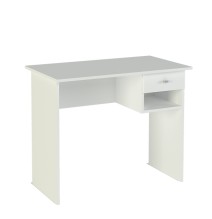 Mesa de Escritorio y Trabajo en Color Blanco, 90x50x74cm - Con Cajón y Estante para Oficina o Estudio