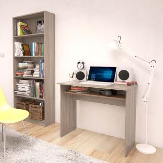 Mesa Escritorio | Mesa de Estudio | Contiene Bandeja | Color Roble | Medidas: 90 x 74 x 50 cm