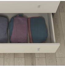 Cómoda con 3 Cajones, para Dormitorio, Acabado en Color Blanco, Medidas: 80 cm (Ancho) x 80 cm (Alto) x 48 cm (Fondo)