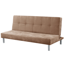 Sofá Cama 3 Plazas de Diseño Moderno, Estructura de Madera, Tapizado Color Piedra, 188x88x88 cm