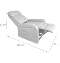 Butaca Relax Power Lift con Estructura de Madera de Eucalipto, Color Cemento, 74x100x88 cm