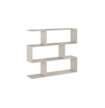 Meyvaser Librería Estantería Asimétrica baja Para Salón de Madera Color Beige 96,3x110x24,6 cm