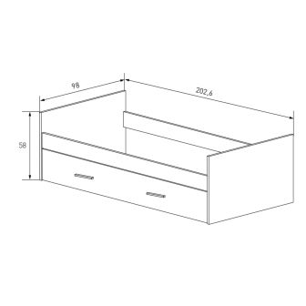 Cama Nido con 2 Cajón de Almacenaje – Beige y Negro, 202,6 cm Largo x 98 cm Ancho x 58 cm Alto, Alta Resistencia.