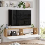 Mueble TV de Pared Blanco y Roble Sonoma 140x31,6x29,6 cm - 2 Puertas